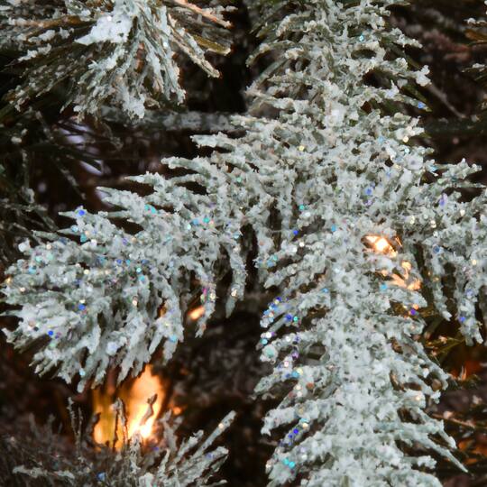 4ft. Pre-Lit Snowy Morgan Spruce Entrance Artificial Christmas Tree, Clear Lights